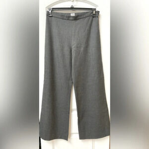 Agnona Italian Luxury Flat Front Wide Leg Wool Trousers